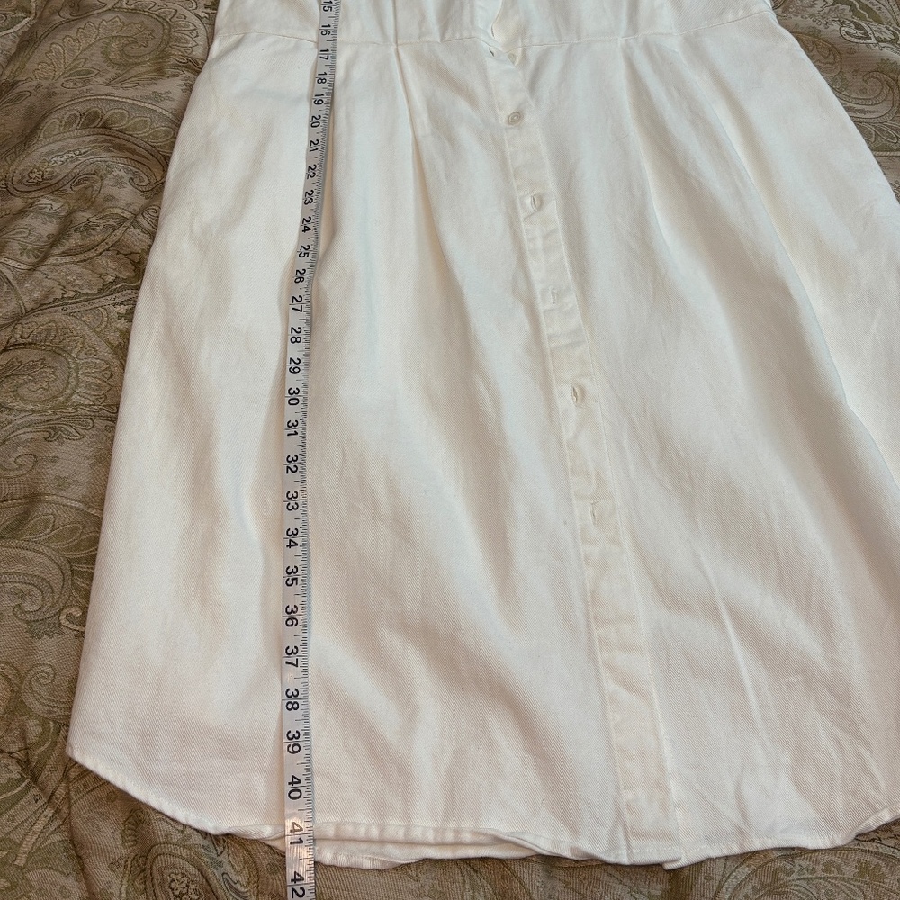Who What Wear White Sleeveless Button Down Midi Sundress with Pockets - Picture 12 of 13